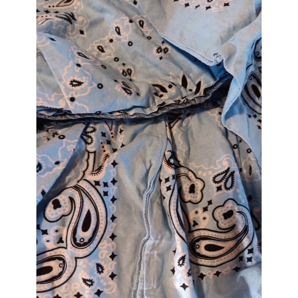 Upcycled Denim Skirt Juniors 11 Bandana Ruffle Western Frill Stretch Arizona - Picture 6 of 10